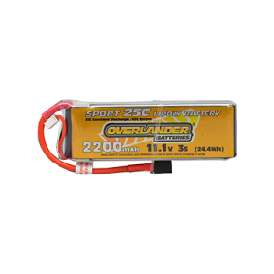 2200mAh 3S 11.1v 25C Lipo Battery - Overlander Sport (Deans)