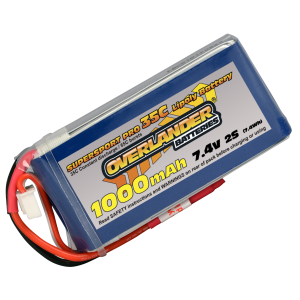 1000mAh 2S 7.4v 30C LiPo Battery - Overlander Supersport