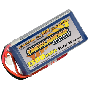 1300mAh 3S 11.1v 30C LiPo Battery - Overlander Supersport