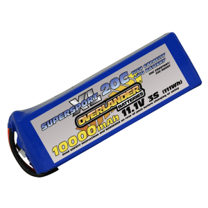 10000mAh 3S 11.1v 20C Lipo Battery - Overlander SupersportXL
